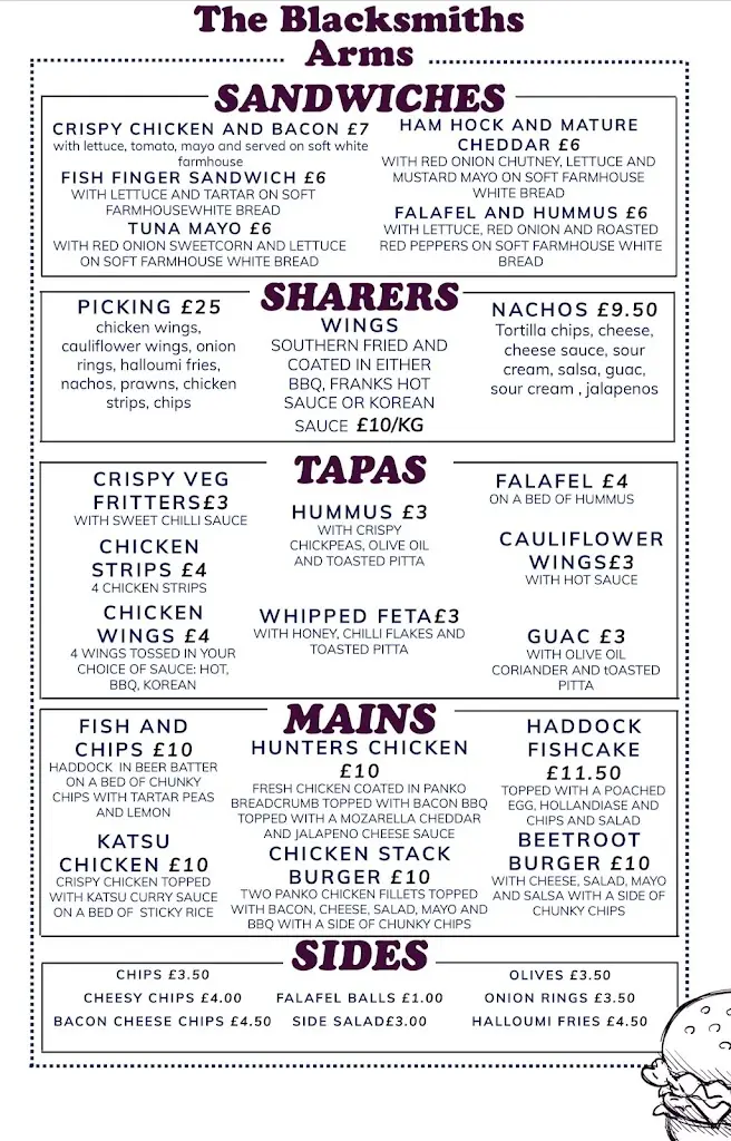 Menu_The Blacksmith Arms_Little Clacton_image_1