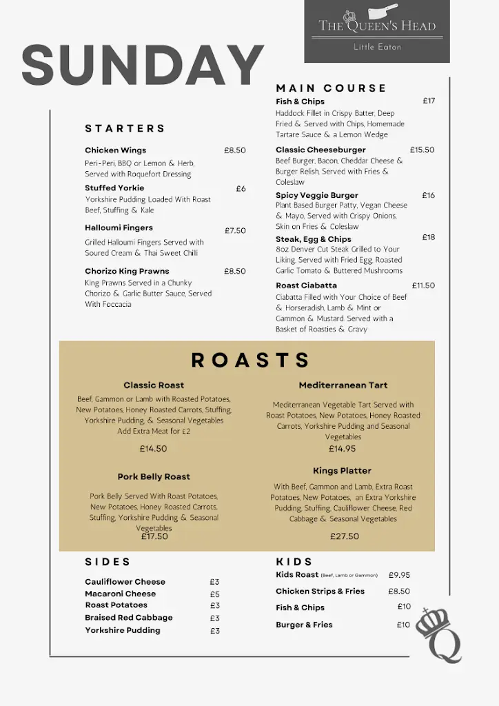 Menu_The Queens Head, Little Eaton_Little Eaton_immagine_2