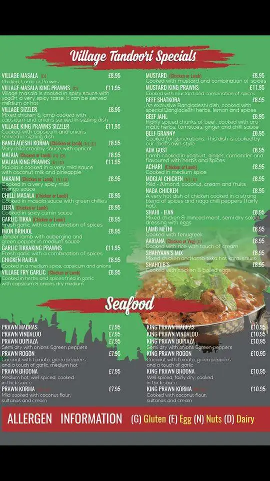 Menu_The Village Tandoori LIPHOOK_Liphook_image_3