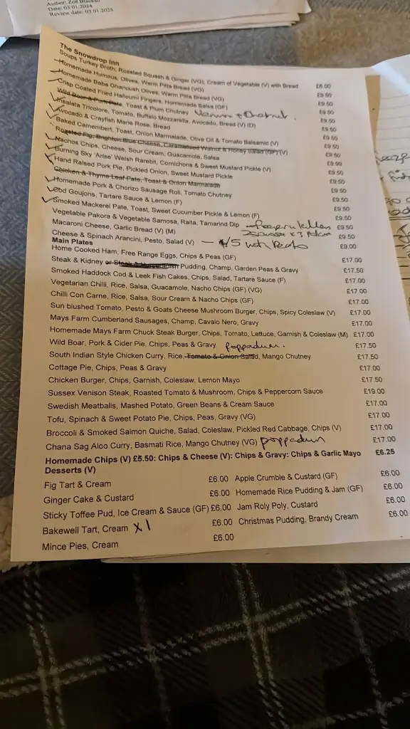 Menu_The Snowdrop Inn, Lewes_Lewes_image_1