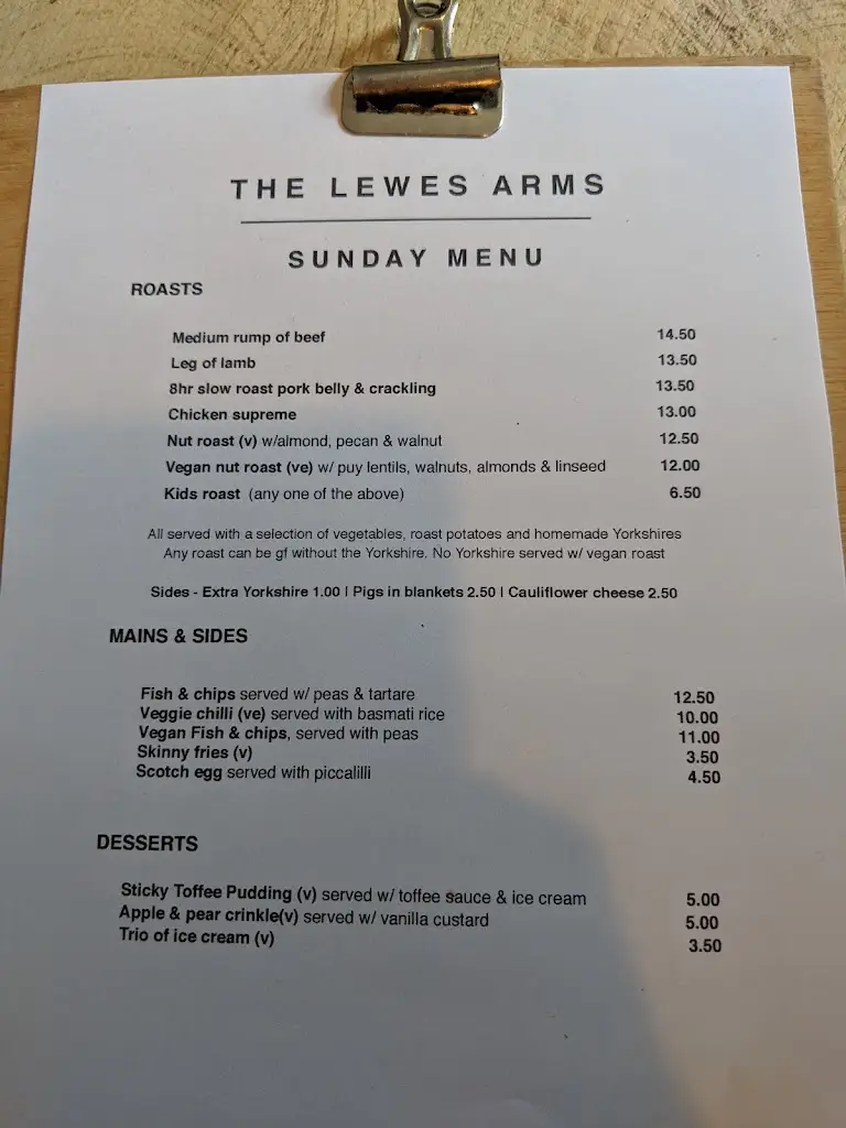 Menu_The Lewes Arms_Lewes_imagen_4