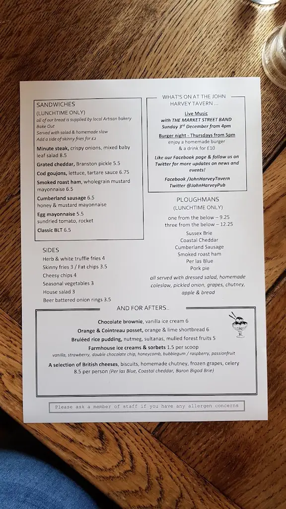 Menu_John Harvey Tavern_Lewes_image_3
