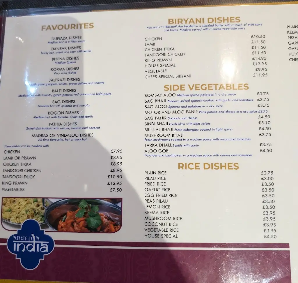 Menu_Taste Of India_Leominster_image_2