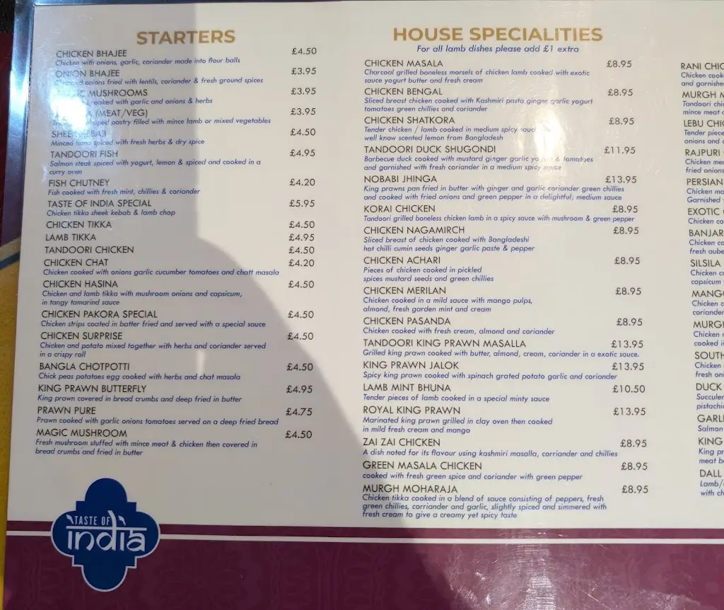 Menu_Taste Of India_Leominster_image_3