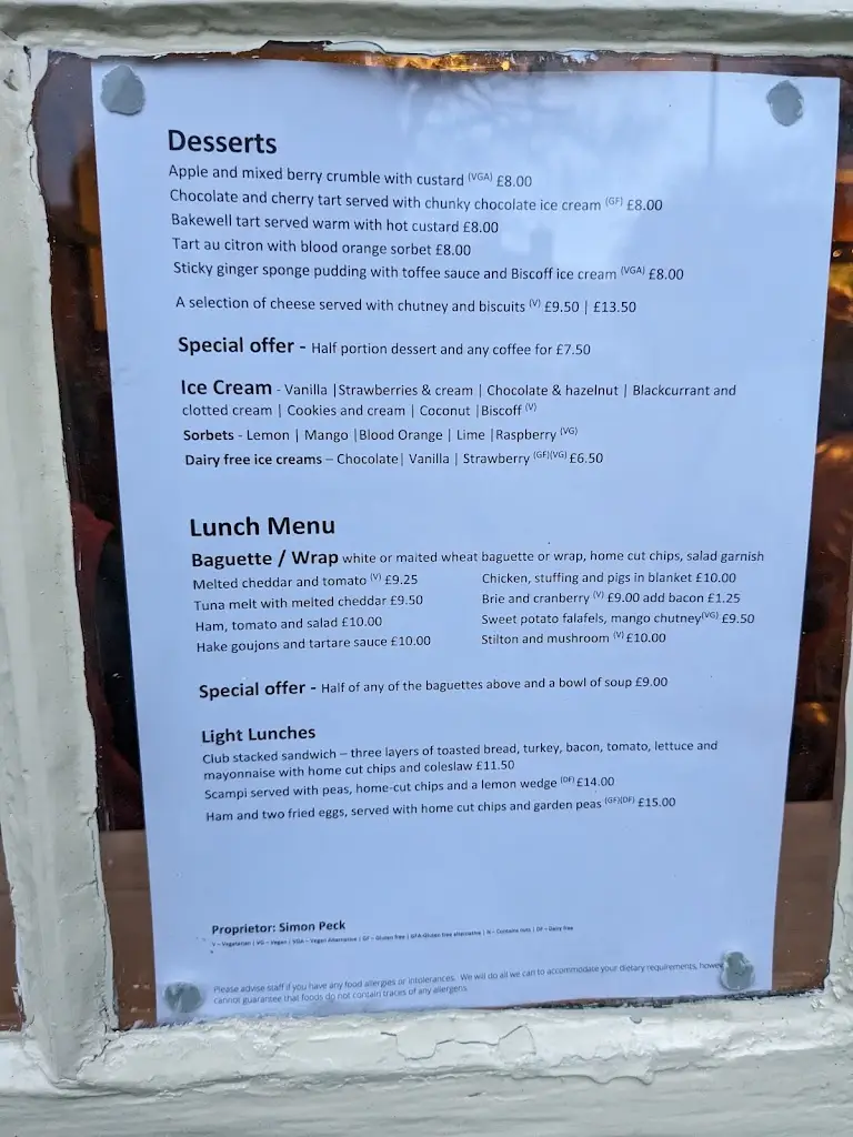 Menu_The White Horse_Loddon_image_2