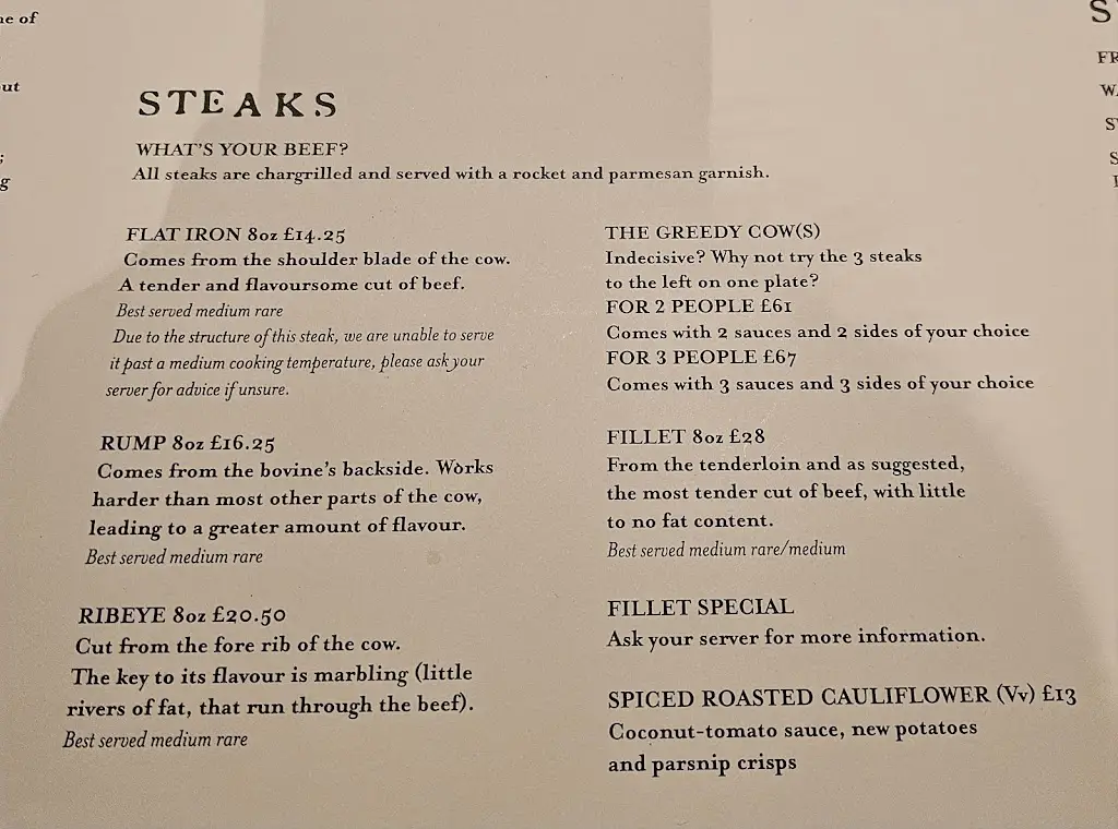 Menu_Cowshed Liverpool_Liverpool_image_2