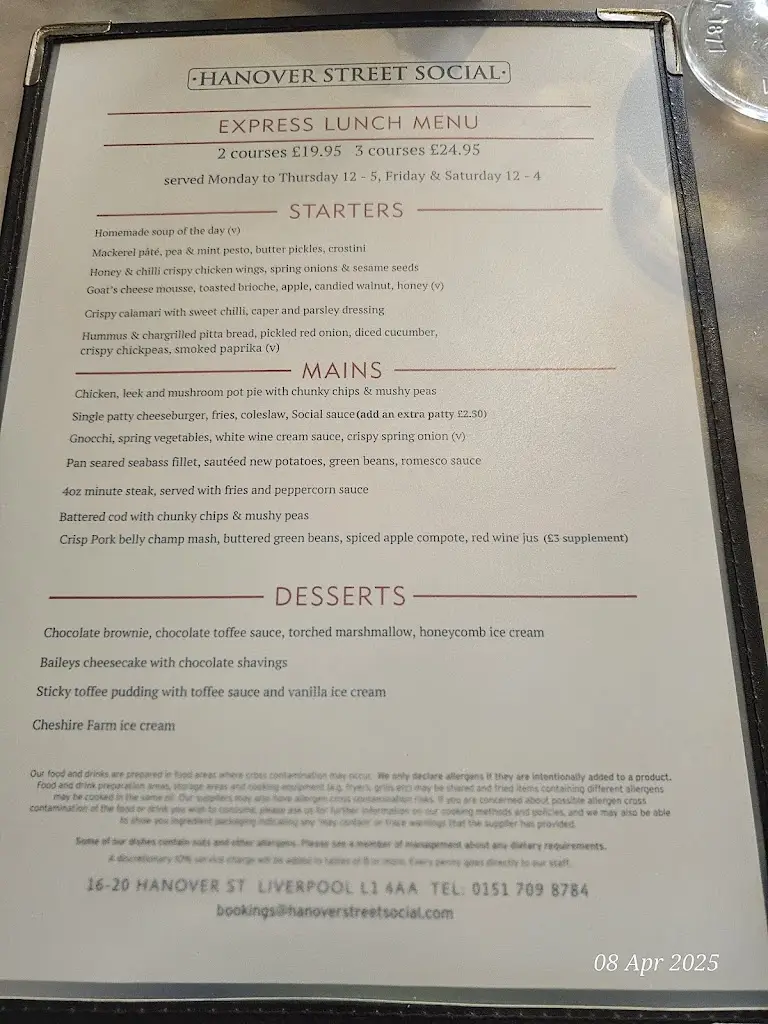 Menu_Hanover Street Social_Liverpool_immagine_1