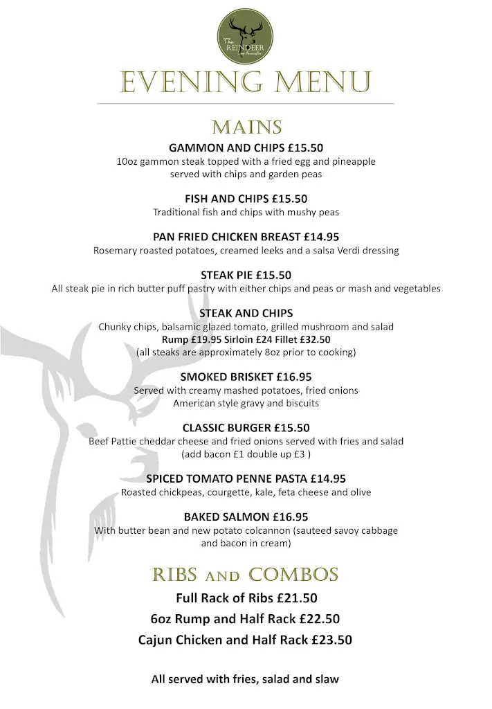 Menu_The Reindeer at Long Bennington_Long Bennington_image_2