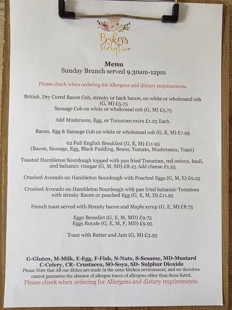 Menu_SixtyTwo_Long Bennington_image_3