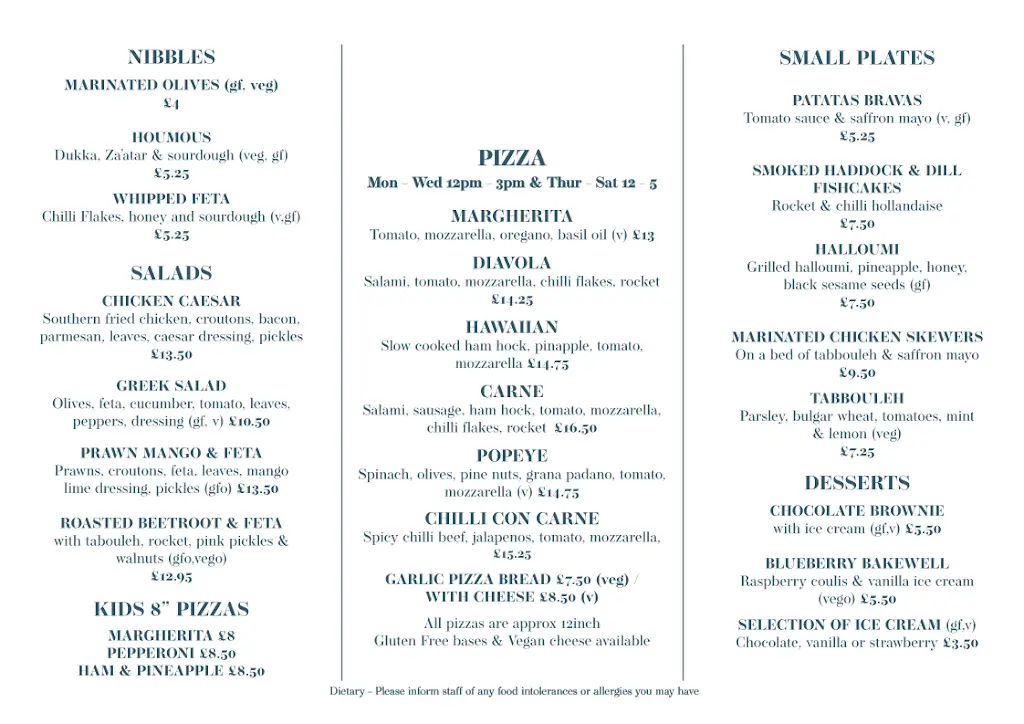 Menu_The Old Library_Long Ashton_image_2