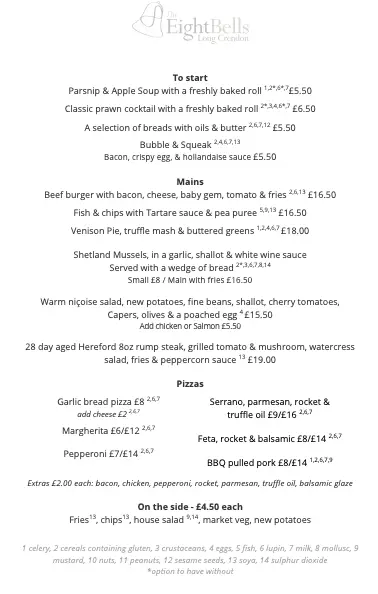 Menu_The Eight Bells_Long Crendon_image_2