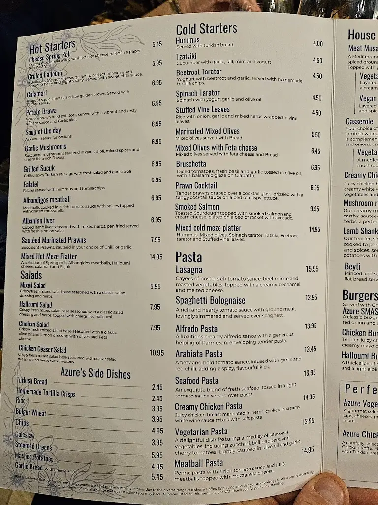 Menu_Azure restaurant Long Stratton_Long Stratton_image_2