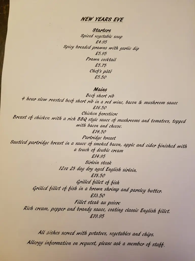 Menu_The Harvester_Long Itchington_image_1