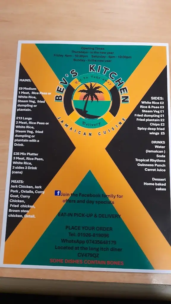 Menu_Long Itch Diner_Long Itchington_image_1