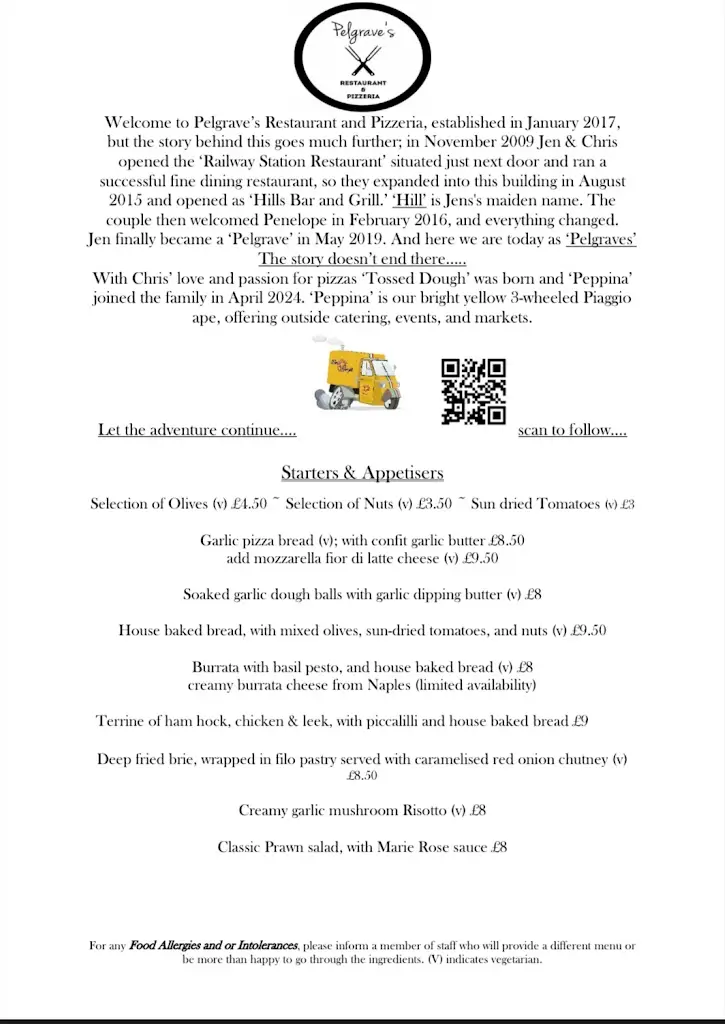 Menu_Pelgraves Restaurant And Pizzeria_Long Eaton_image_1