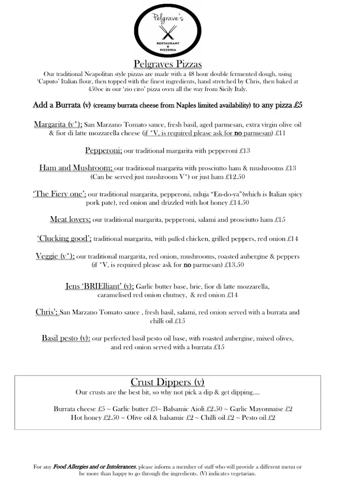 Menu_Pelgraves Restaurant And Pizzeria_Long Eaton_image_3