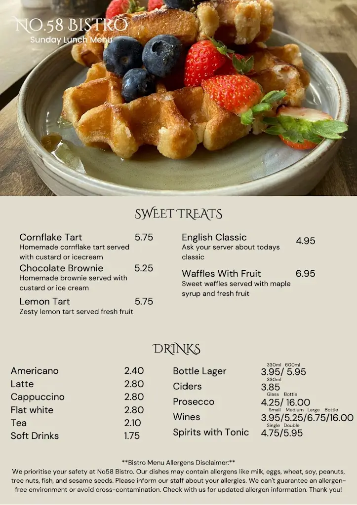 Menu_No.58 Bistro_Long Eaton_image_1