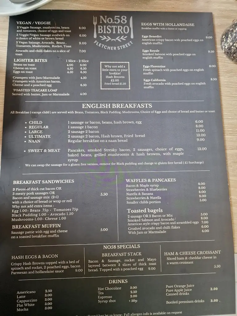 Menu_No.58 Bistro_Long Eaton_image_2