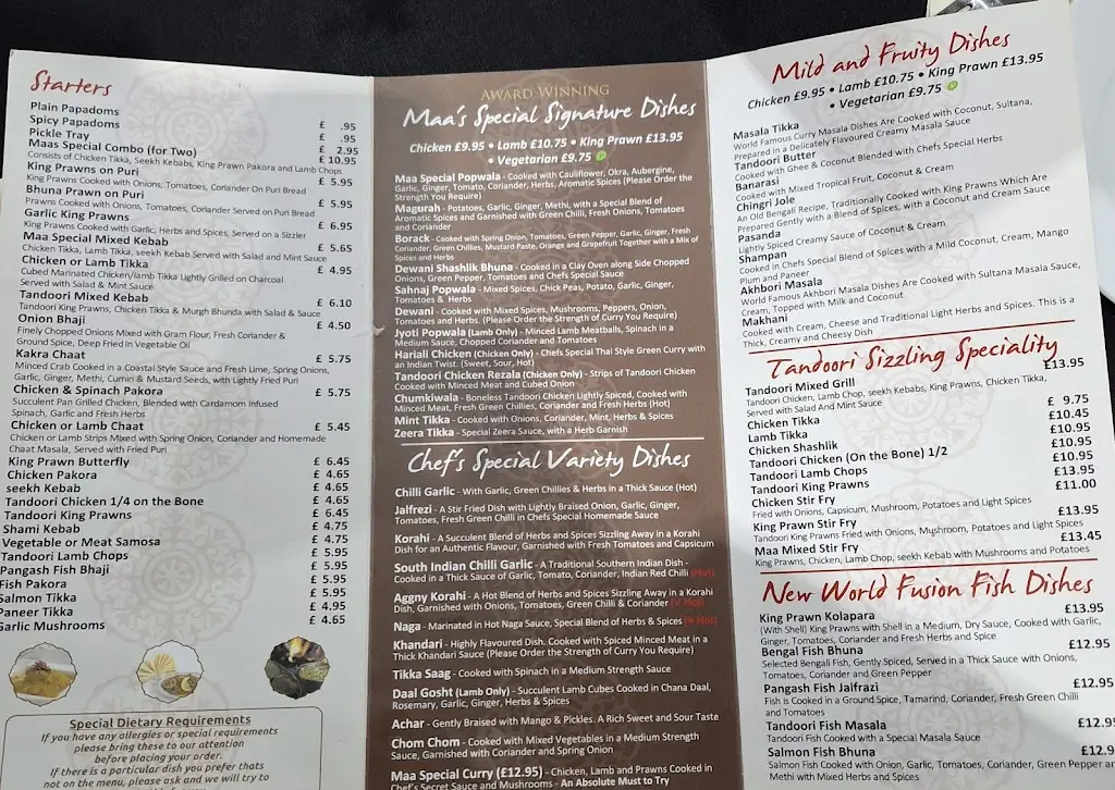 Menu_Maa Indian Restaurant & Takeaway_Barlby_image_4