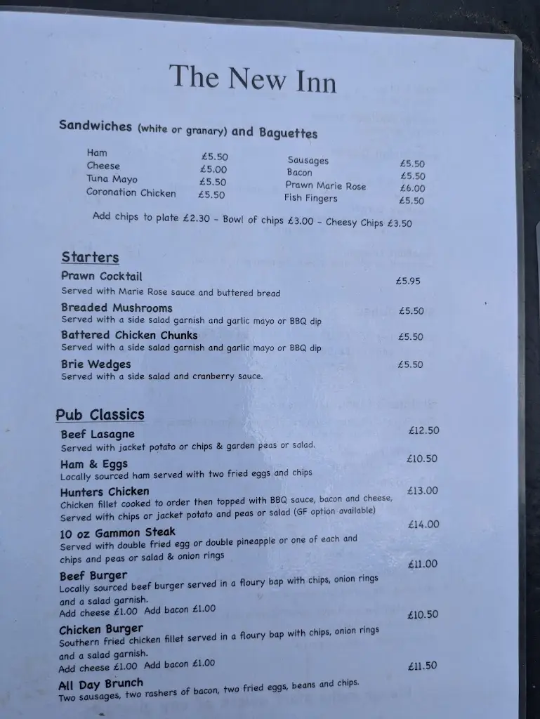 Menu_The New Inn_Long Buckby_image_1