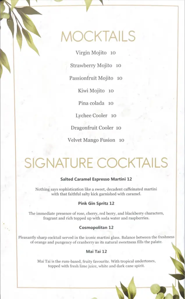 Menu_70 ONE Restaurant & Lounge_Long Buckby_image_1