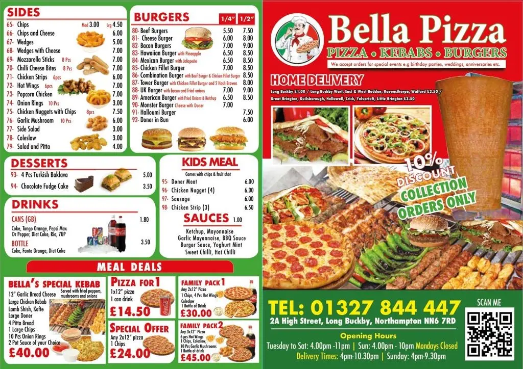 Menu_Bella Pizza & kebab_Long Buckby_image_1