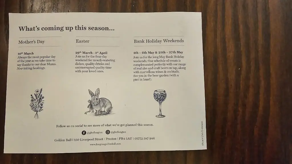 Menu_The Golden Ball_Longton_image_3