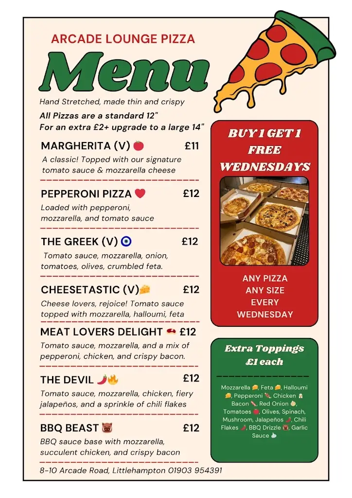 Menu_Arcade Lounge_Littlehampton_imagen_2