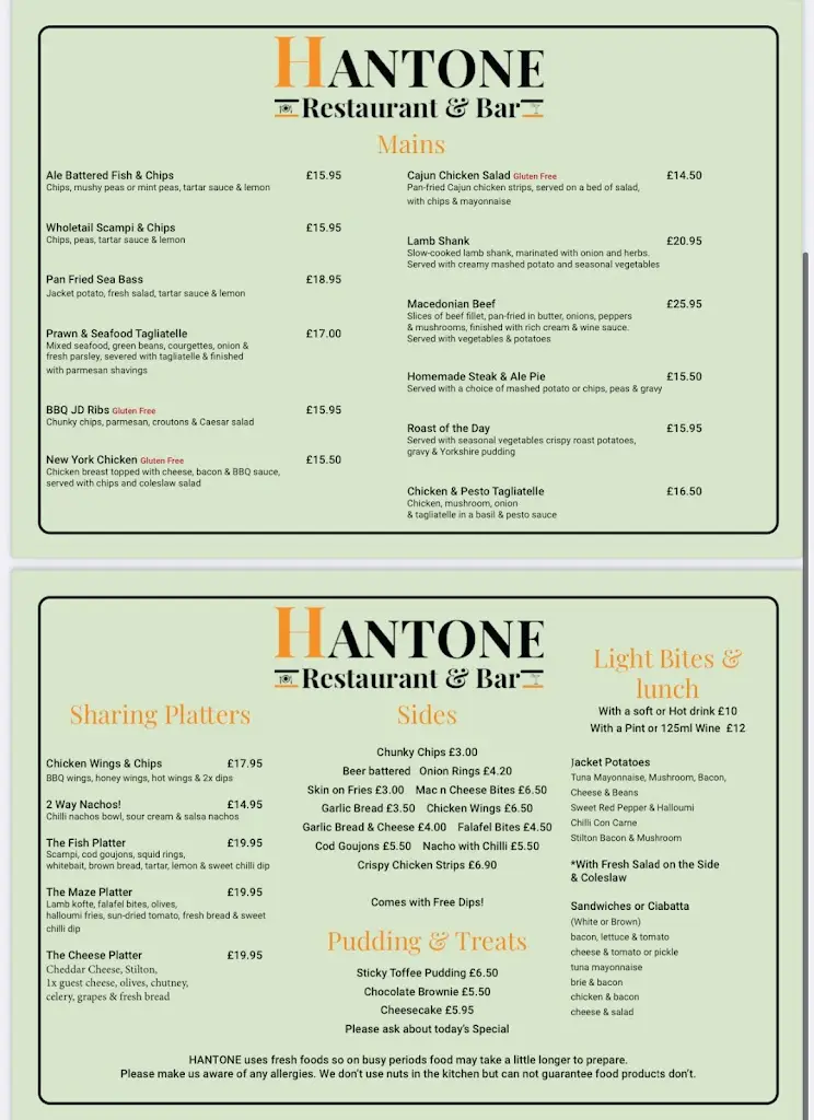 Menu_Hantone Restaurant and Bar_Littlehampton_image_2