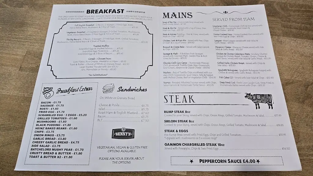 Menu_Benny's Diner Long Sutton Limited_Long Sutton_image_2