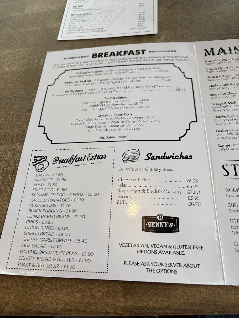 Menu_Benny's Diner Long Sutton Limited_Long Sutton_image_3