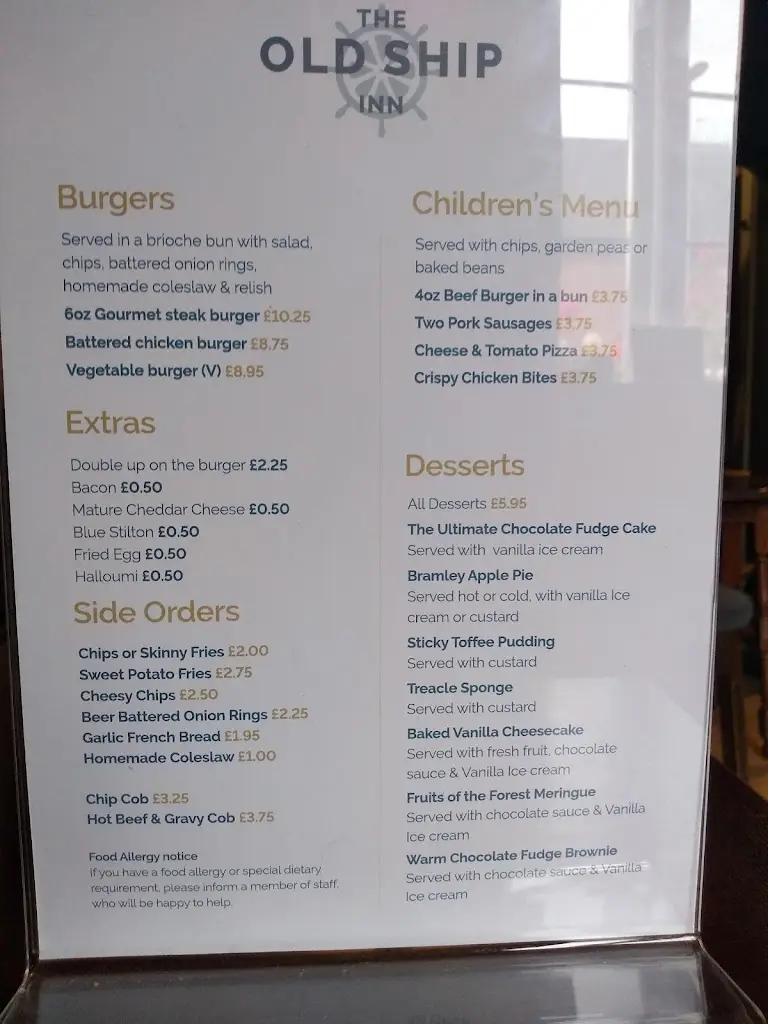 Menu_The Old Ship Inn_Lowdham_image_2