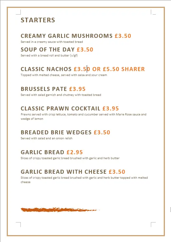 Menu_The Brown Cow_Low Ackworth_image_3