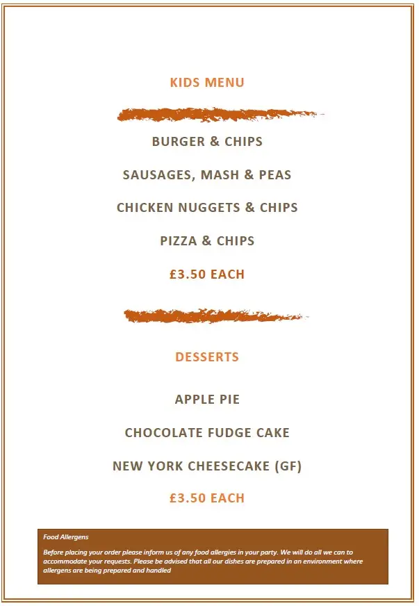 Menu_The Brown Cow_Low Ackworth_image_4