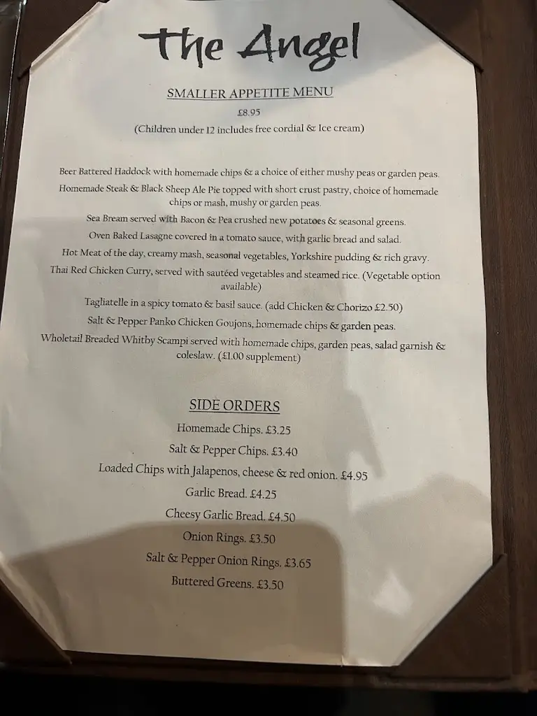 Menu_The Angel_Low Ackworth_image_2