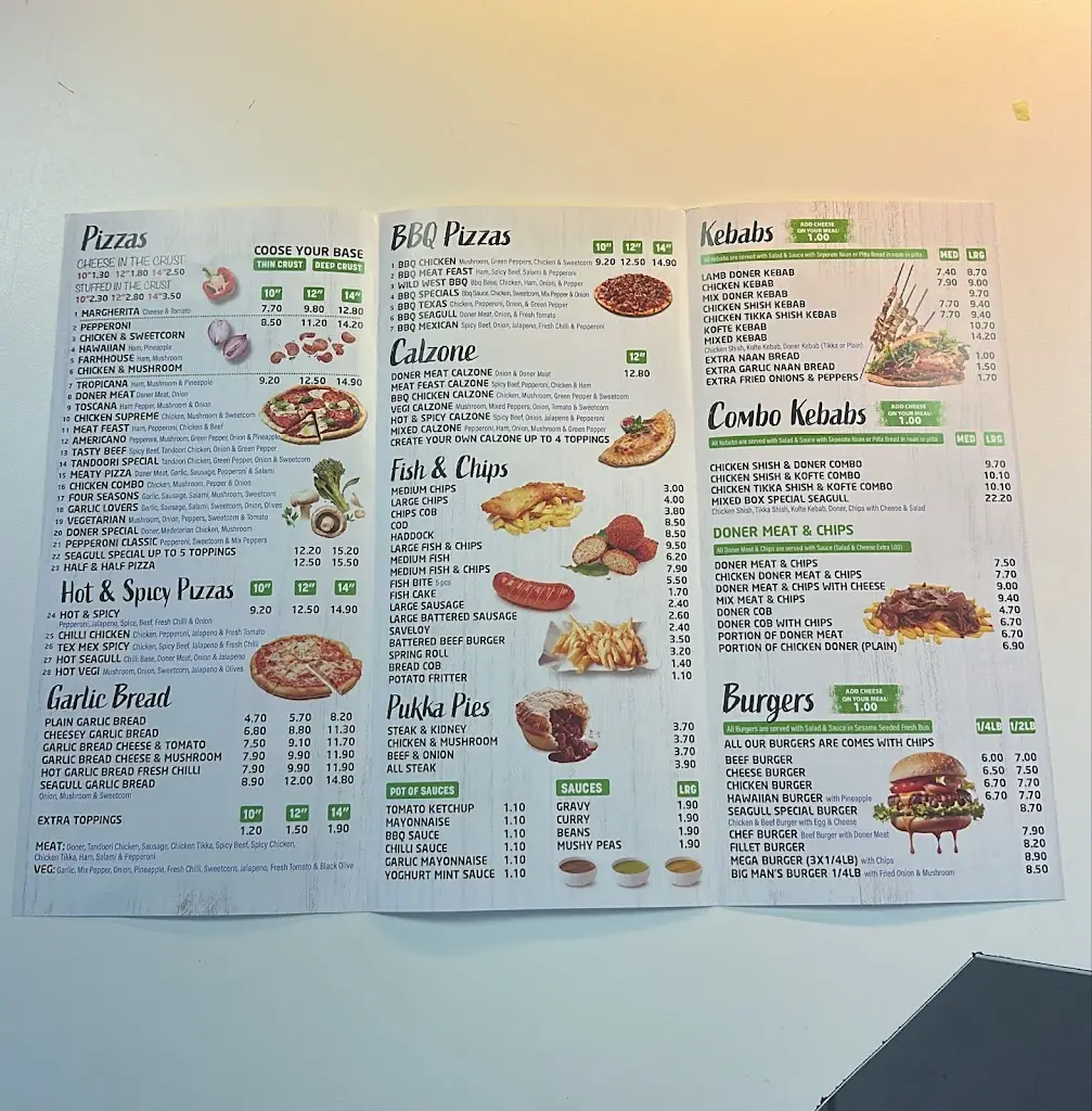 Menu_Seagull Fish Bar Pizza and Kebab_Barlborough_immagine_1