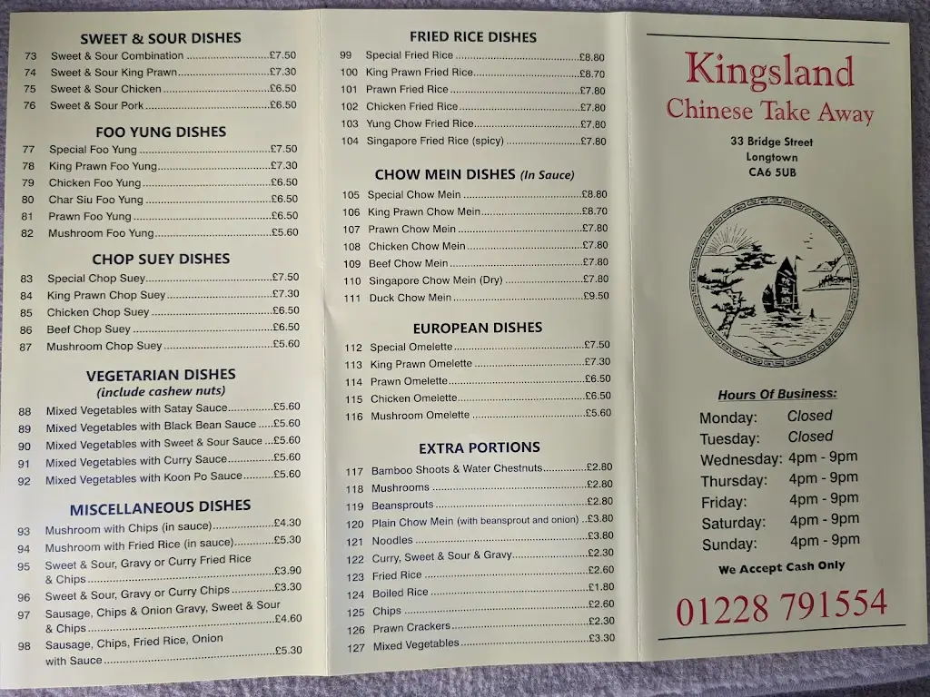 Menu_Kingsland Chinese Takeaway_Longtown_image_1