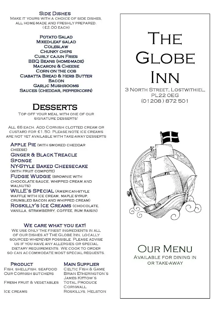 Menu_The Globe Inn_Lostwithiel_image_3