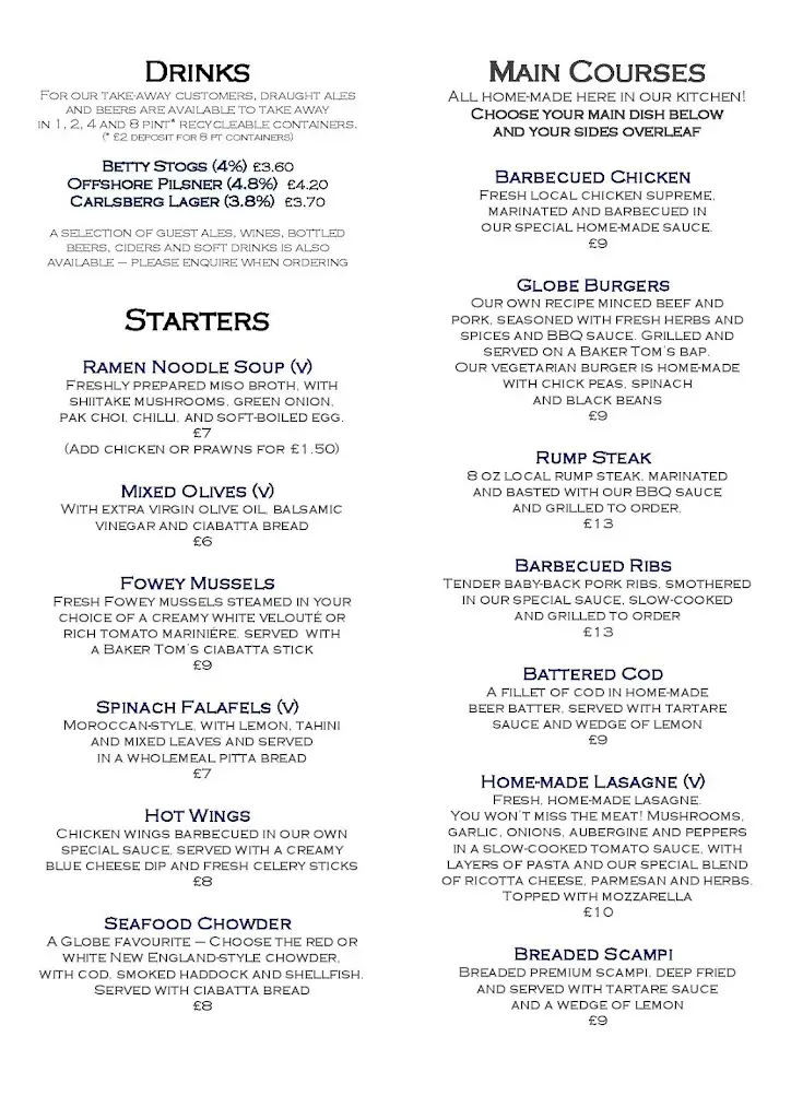 Menu_The Globe Inn_Lostwithiel_image_4