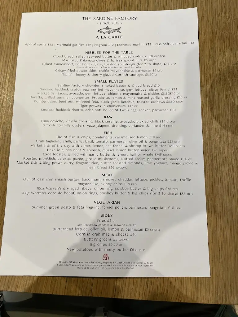 Menu_The Sardine Factory Looe_Looe_immagine_3