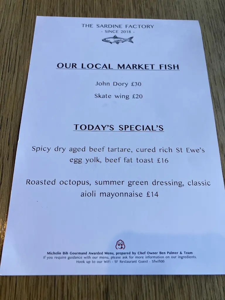 Menu_The Sardine Factory Looe_Looe_immagine_4