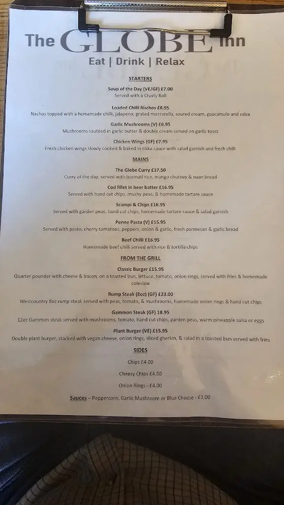 Menu_The Globe Inn, Looe_Looe_image_2