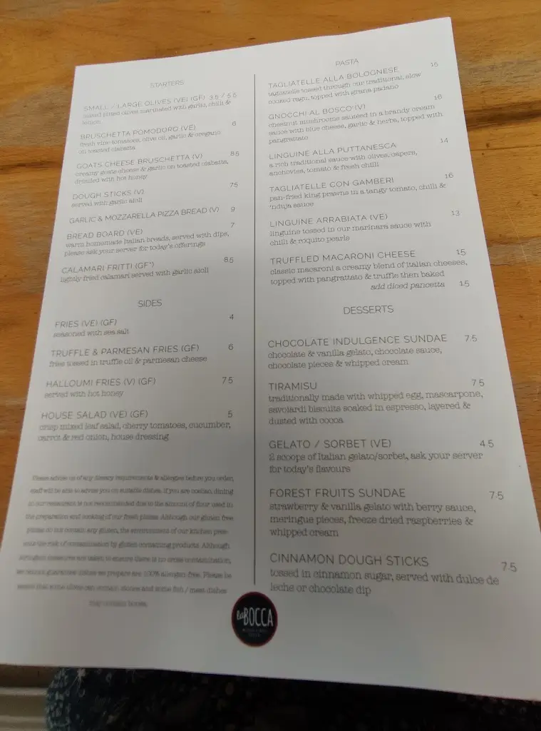 Menu_La Bocca Looe_Looe_image_1