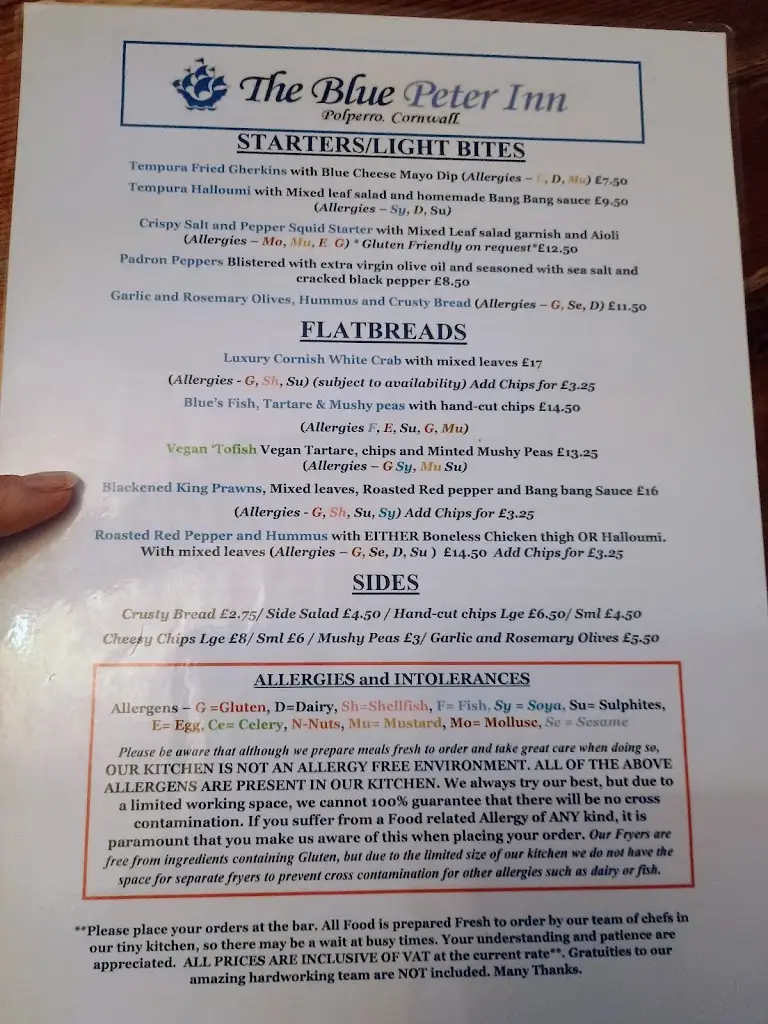 Menu_Blue Peter Inn_Looe_image_1
