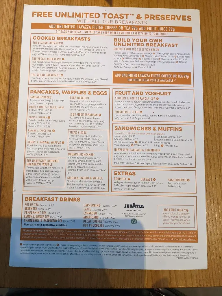 Menu_Harvester Potters Kiln Lowestoft_Lowestoft_image_1