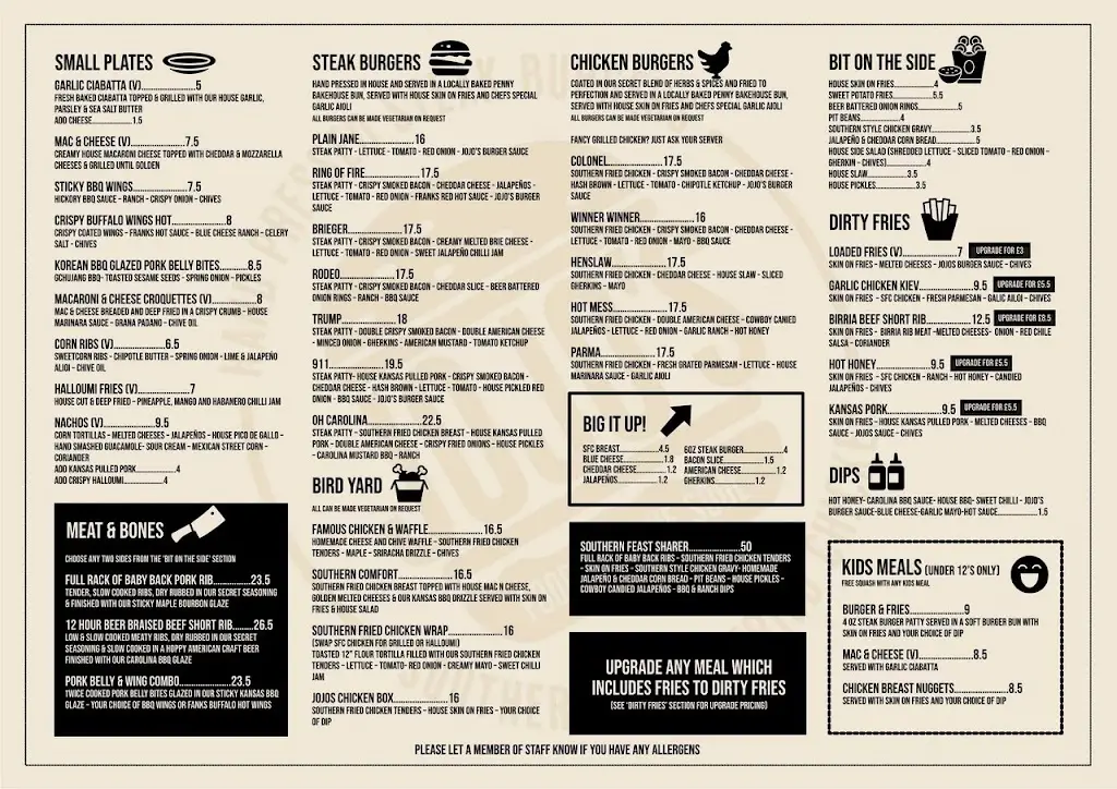 Menu_JOJO'S Kitchen & Bar_Lowestoft_image_1