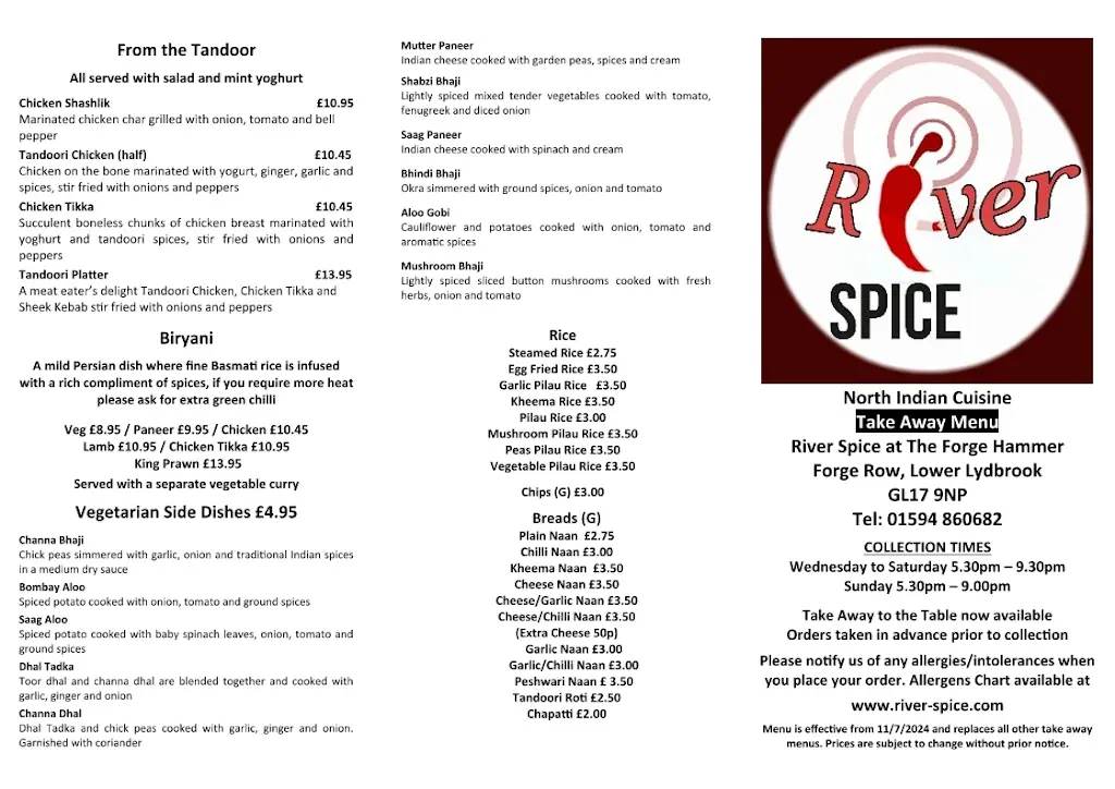Menu_River Spice Indian_Lydbrook_image_1