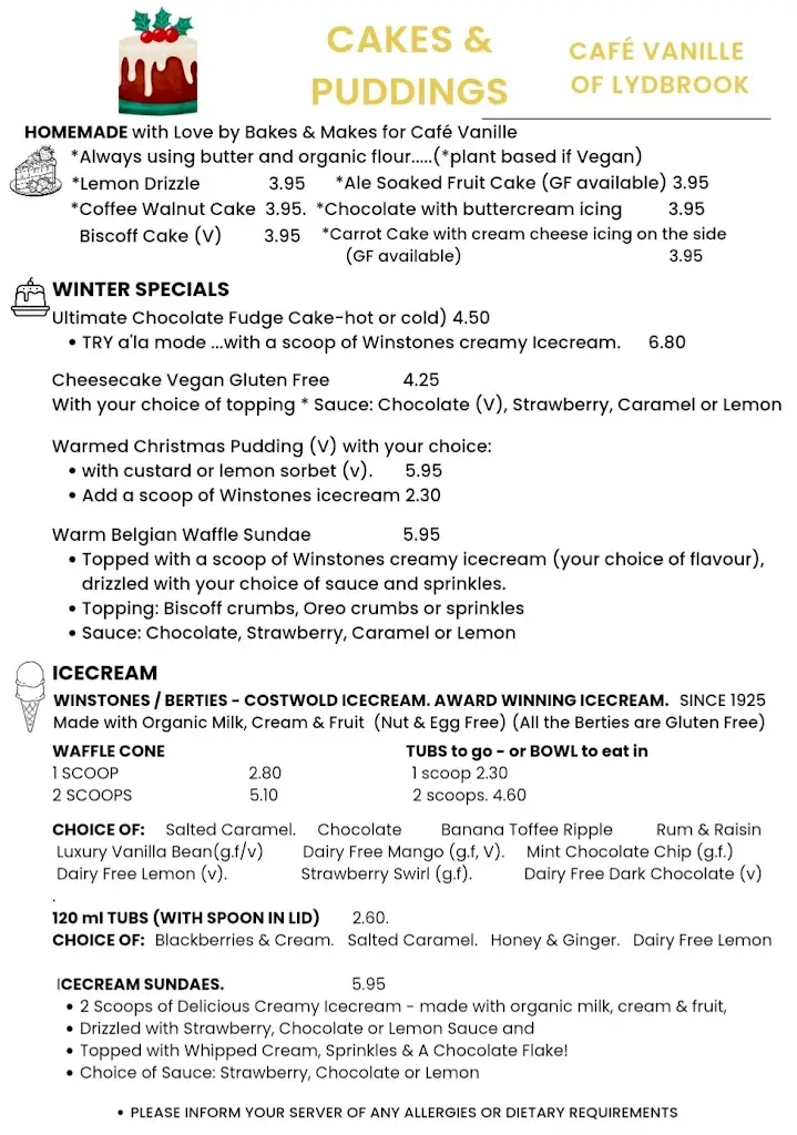 Menu_Cafe Vanille of Lydbrook_Lydbrook_immagine_3