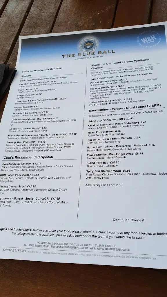 Menu_The Blue Ball_Lower Kingswood_image_3