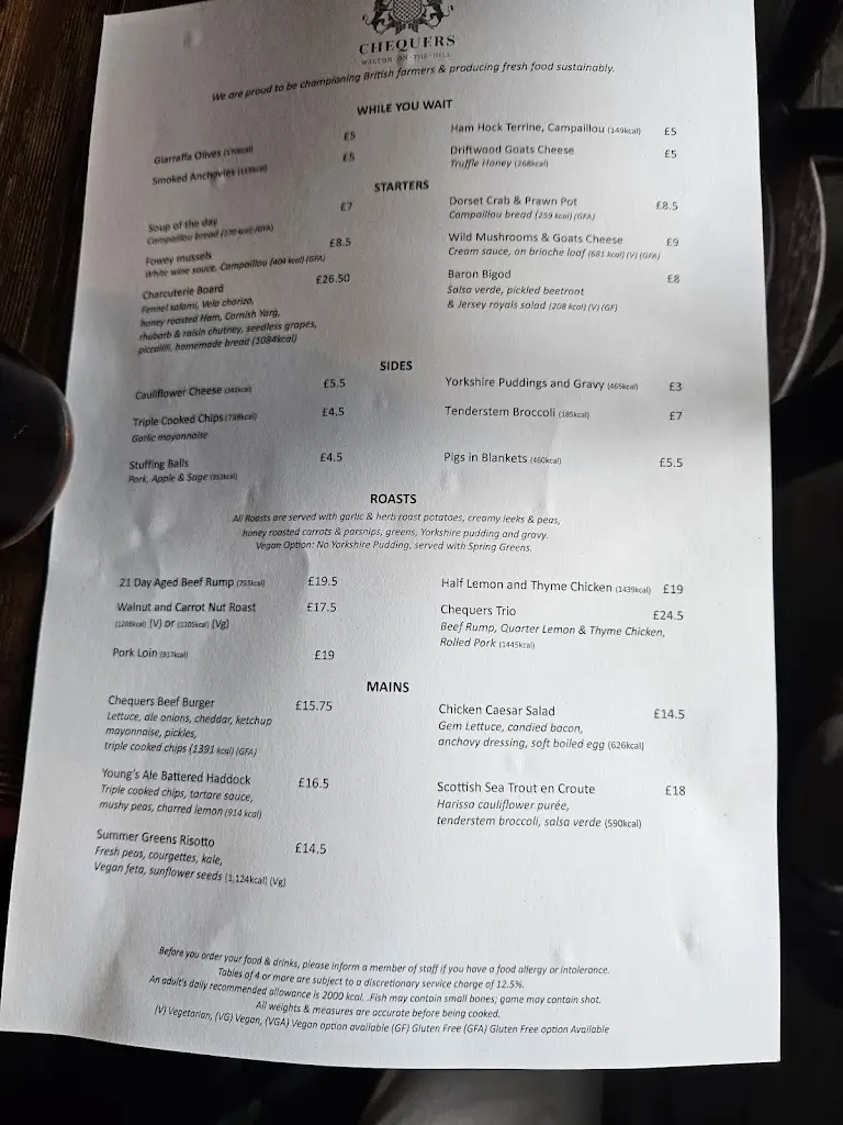 Menu_The Chequers_Lower Kingswood_image_2